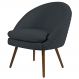 Poltrona Decorativa Sala de Estar Pés Palito Rafa C-465 Linho Tressê Chumbo - Domi