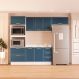 Image of Cozinha Completa com Tampo e Rodapé Amara 8 Portas 4 Gavetas Azul e Branca MO895CL72PWXMOB