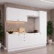 Cozinha Compacta Évora com Tampo para Cooktop 8 Portas 3 Gavetas Branco Ártico