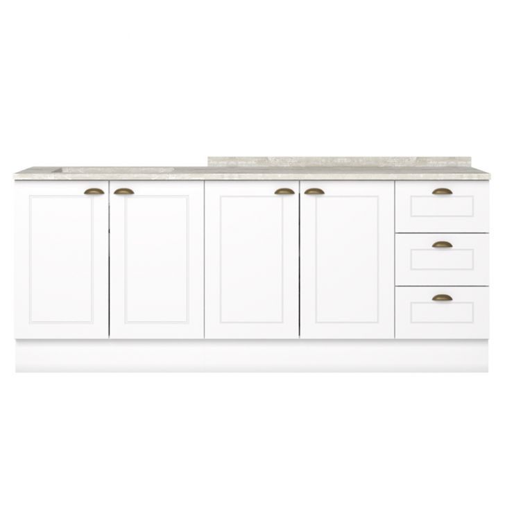 Balcao Tampo 120 cm Balcao Cooktop 80 cm Americana Branco Calcare Henn