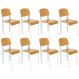 Kit 8 cadeiras Standard madeira cozinha jantar nordico escandinavo Jean Prouve Branco
