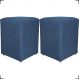 Kit 2 Puff Decorativo Para Sala Recepção Quarto Penteadeira Dado Suede Azul Marinho