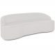 Sofá 3 Lugares Curvo Sala de Estar Living Lótus D02 Corino Branco 180 cm C-12 - Lyam