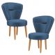 Jogo 2 Poltronas Moderna Decor para Recepção Mesa de Jantar Tecido Veludo Resistente Pés de Madeira MOBLAN decor