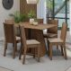 Conjunto Sala de Jantar Mesa Tampo de Madeira 6 Cadeiras Rustic/Bege Sharon Madesa