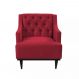 Poltrona Decorativa Clássica Capitonê Suede Vermelho - DS Móveis