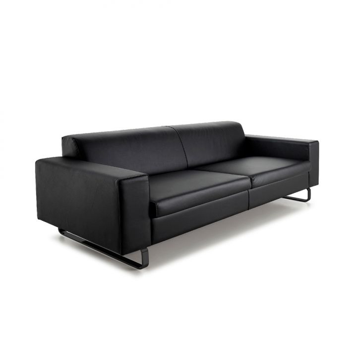 Image of Sofá 3 Lugares Otto Revestimento Sintético Preto 185 Cm PLA-MO895UP62PUZMOB