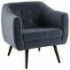 Poltrona Decorativa Base Tabaco 7015 Veludo Azul Marinho Dmobiliario