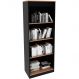 Estante Armário Alta Livreiro Multiuso Office 4 Prateleiras Amêndoa/Preto