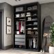 Guarda-Roupa Closet 100% MDF 3 Gavetas Preto 140 cm