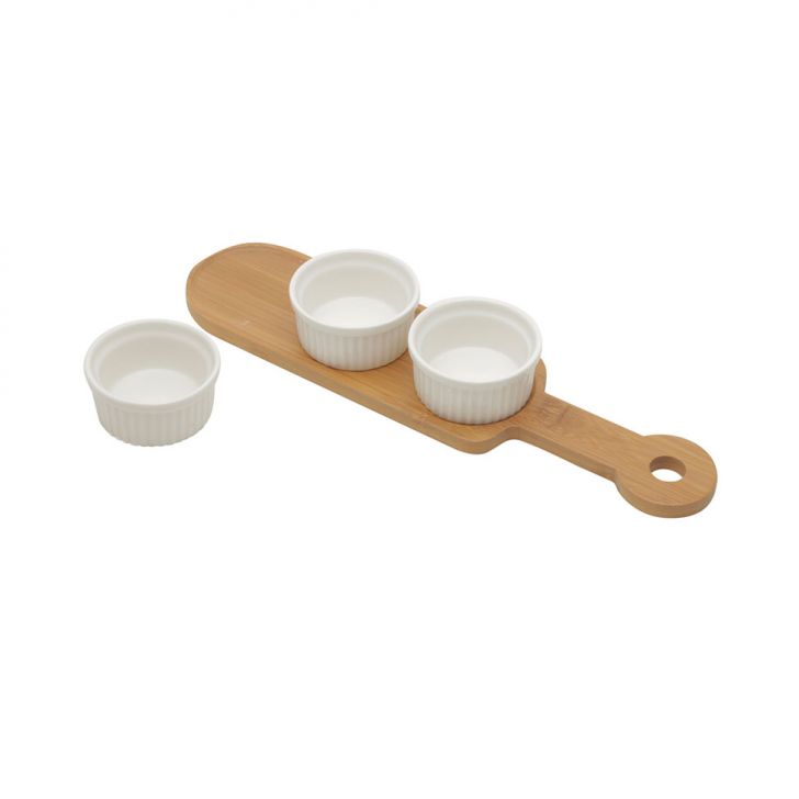 Kit Petisqueiras Com 4 Peças Snack Branca 3.4x7,2x7,2 Cm