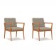Conjunto com 2 Poltronas Miami Linho Areia