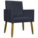 Poltrona Decorativa Para Sala Recepção Consultório Escritório Mari Suede Preto