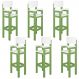 Kit 6 Cadeiras Alta Refeição Infantil Criança Restaurante Lanchonete MDF Verde/Branco L12