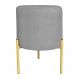 Puff Decorativo Soren Suede Grafite Pés de Ferro Dourado - Pallazio