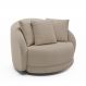 Poltrona Decorativa Giratória para Sala 122cm Kaly M22 Linho Cru - Mpozenato