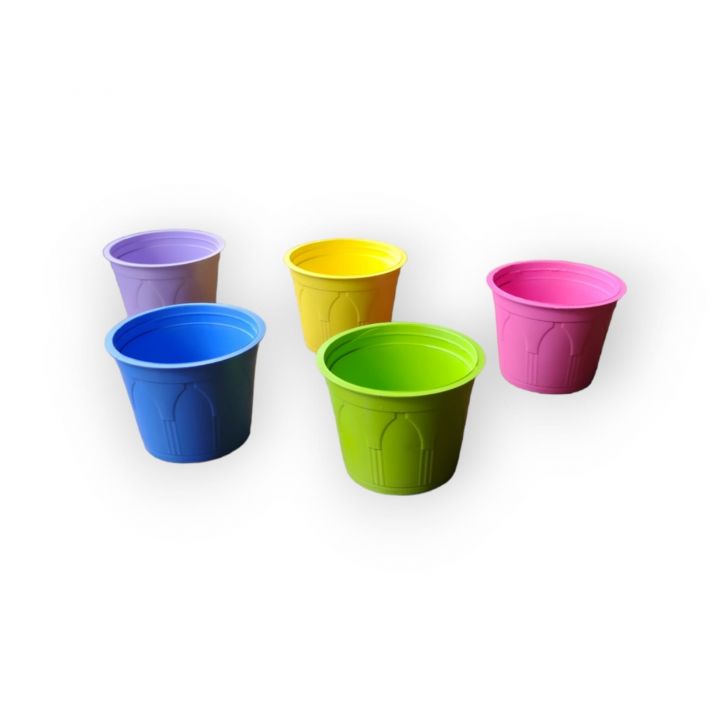 Vaso de Flores Coloridos Plástico 10un vasinho suculenta/cacto decorativo