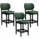 Kit 03 Banquetas Baixa Bar Cozinha E Sala De Jantar Fixa Betta L02 Preto Facto Verde Musgo - Lyam Decor