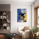 Quadro Releitura Basquiat Portrait 100x70 Filete Marfim