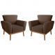 Conjunto Poltrona para Sala de Recepção Viana Inca Marrom