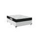 Cama Box Viúva + Colchão D33 One Face - 56x128x188cm - Couro Branco