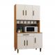 Armário de Cozinha 6 Portas Salvador Kaiki Móveis Nature Off White