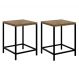 Kit Com 02 Banquetas Baixas Steel Quadra 27815 Vermont Preto Fosco Artesano
