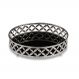 Bandeja Decorativa Redonda em Metal Prata com Espelho Preto 5x17,5 cm - D'Rossi