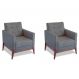 Conjunto com 2 Poltronas Brooks Cinza