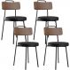 Kit 04 Cadeiras Decorativas Estofada Para Sala Jantar Barcelona L02 Couríssimo Marrom Preto - Lyam