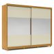 Guarda-Roupa com Espelho 2 Portas Apolo Naturale com Off White - Gelius Moveis