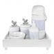 Kit Higiene Blanc Cavalinho Prata e Capa Quarto Bebê Infantil Menino