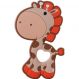 Mordedor Girafa Funny para Bebê de Silicone 7,03x6,55x0,83cm Marrom