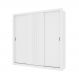 Guarda Roupa Casal 3 Portas Doha Carraro Ripado Branco