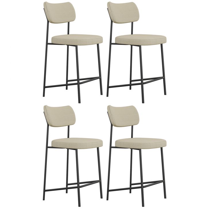 Banqueta Cozinha Média Kit 4 Milli Linho Areia A14          - Mpozenato