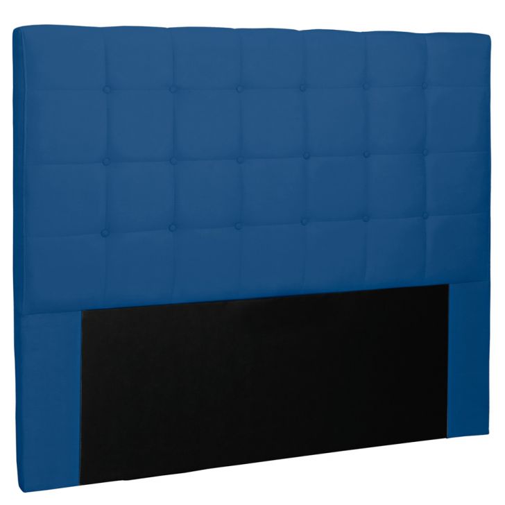 Cabeceira Estofada Cama Box Casal Verona 140cm Suede Azul Marinho - Desk Design