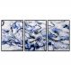 Kit com 3 Quadros Decorativos 70x50 cm Abstrato Marmorizado com Moldura Caixa Preta, na posição Vertical ideal para ambiente de Sala, Quarto e Hall.
