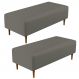 Kit 02 Puffs Decorativos Sala de Estar Bali W01 Pés Palito 120x50 cm Corano Cinza - Lyam Decor