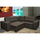 Sofa de Canto Retrátil e Reclinável com Molas Cama inBox Oklahoma 2,40m x 2,40m Suede Velusoft Café