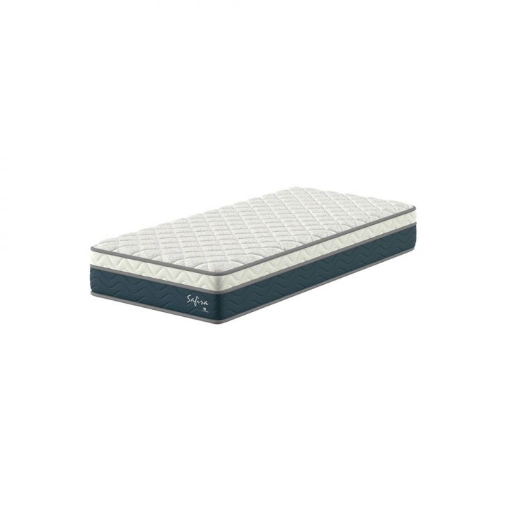 Colchão Solteiro Safira Molas Ensacadas (26x88x188) Azul E Branco