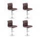 Conjunto com 4 Banquetas Giratórias Fitz Marrom Escuro