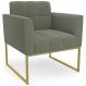 Poltrona Para Sala Base Industrial Dourado Ana Bouclé Menta - Ibiza