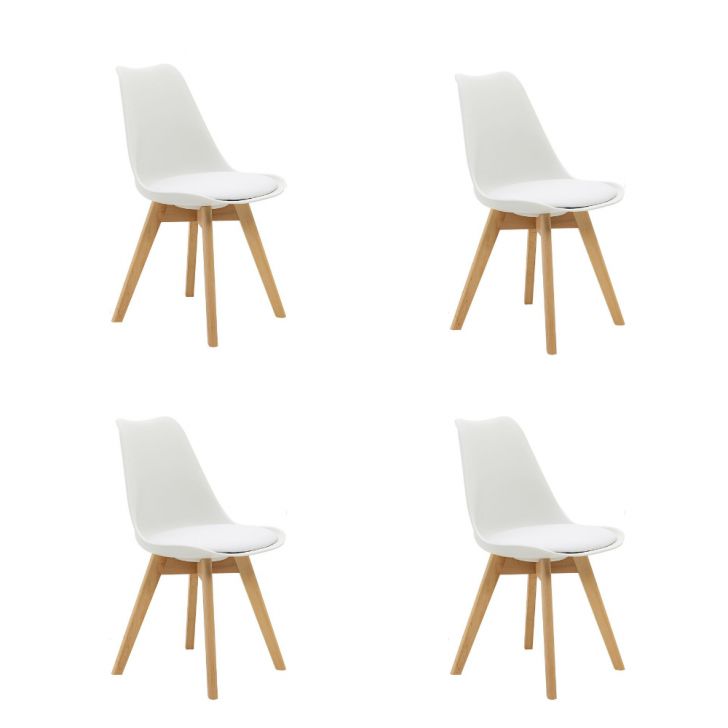 Kit 4 Cadeiras Saarinen Wood Com Estofamento V rias Cores Cor:Branco