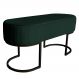 Banco | Banqueta Recamier Estofado Luana Base Preta Veludo Verde - Montanaris Decor
