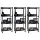 Kit 3 Estante Livreiro Prisma Estilo Industrial 60cm 4 Prateleiras C08 Preto Onix - Mpozenato