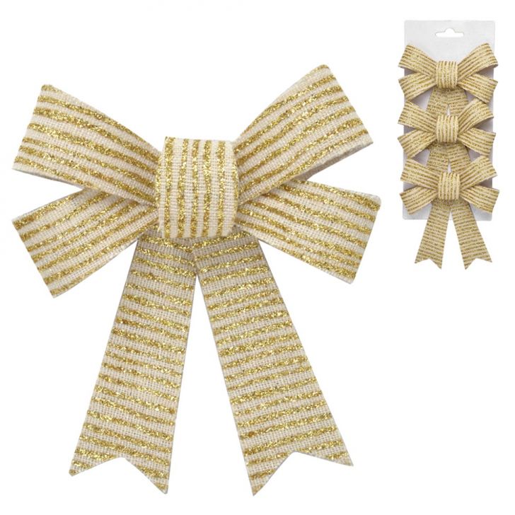 Jogo com 3 Laços Natalinos Areia