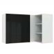 Armário Aéreo de Canto com Adega Acoplada Madesa Lux 1 Porta - Branco/Preto