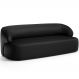 Sofá 3 Lugares Curvo Orgânico Para Sala Living 180cm Barolo L06 Couríssimo Preto - Lyam Decor