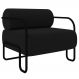 Poltrona Decorativa para Sala Industrial Kira Z08 Veludo Preto - Mpozenato