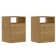 Mesa de Cabeceira Para Quarto 2 Gavetas Kit 2 Ares Z17 freijó - Mpozenato